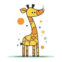 Cute giraffe. Vector illustration in flat style. Isolated on white background.