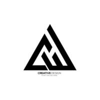 Letter C h w modern shape triangle shape negative space monogram abstract logo vector