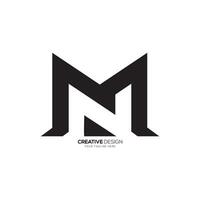 Letter Mn or Nm negative space unique modern monogram abstract logo design vector
