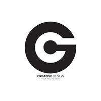 letra cg o GC redondeado forma con negativo espacio moderno único creativo monograma logo vector