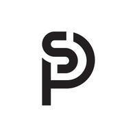 Letter Sp or Ps initial creative line art simple elegant monogram abstract logo vector