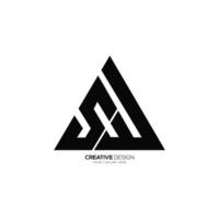 Letter Sw or Ws triangle unique shape modern monogram logo vector