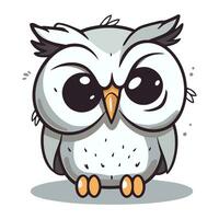 Owl character cartoon isolated on a white background. Vector illustration.