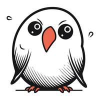 Cute cartoon bird isolated on a white background. Vector illustration.