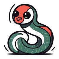 linda dibujos animados serpiente. vector ilustración aislado en un blanco antecedentes.