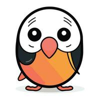 Cute penguin cartoon on white background. Cute animal vector illustration.