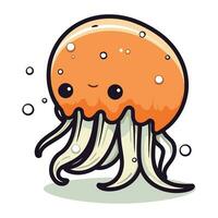 Cartoon jellyfish. Vector illustration isolated on a white background.