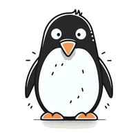 Cute penguin isolated on a white background. Vector illustration.