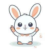 Cute cartoon rabbit. Vector illustration. Cute bunny character.