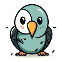 Penguin Bird Cartoon Character Vector Illustration. Cute Animal