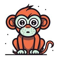 Cute cartoon monkey. Vector illustration isolated on a white background.