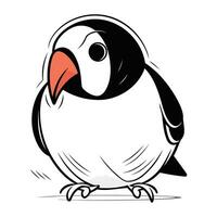 Cute cartoon penguin isolated on white background. Vector illustration.