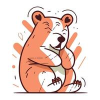 Cute cartoon bear. Vector illustration in doodle style.