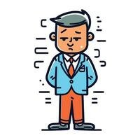 Illustration of a man in a business suit suffering from a headache vector