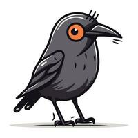 Cute cartoon crow. Vector illustration isolated on a white background.