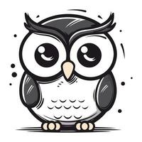 Cute cartoon owl. Vector illustration isolated on a white background.