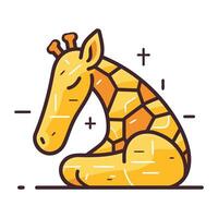 Giraffe flat line icon. Vector illustration of giraffe.