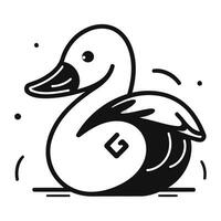 Duck icon. Outline duck vector icon for web design isolated on white background