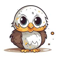 Cute cartoon owl. Vector illustration isolated on a white background.