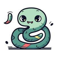 Cute cartoon snake. Vector illustration. Isolated on white background.