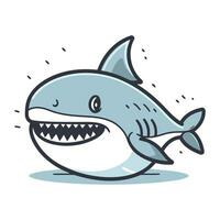 Cartoon shark. Vector illustration of a cartoon shark with a big mouth.