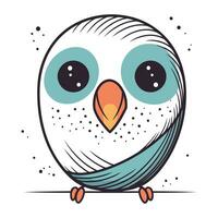 Cute cartoon owl. Vector illustration in doodle style.