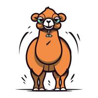 Cute cartoon camel. Vector illustration isolated on a white background.