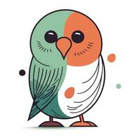 Cute cartoon bird. Colorful vector illustration in flat style.