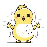 Cute little chick. Vector illustration. Cute cartoon chick.