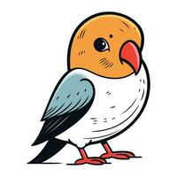 Cute cartoon bird isolated on a white background. Vector illustration.