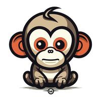 Monkey Cartoon Mascot Character Vector Icon Illustration Graphic Design