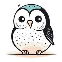 Vector illustration of cute cartoon owl on white background. Vector illustration.