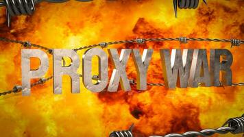 The proxy war on fire Background 3d rendering photo