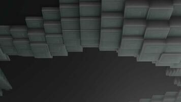 3d shapes moving seamless video. Background of dark smooth seamless animated squares video