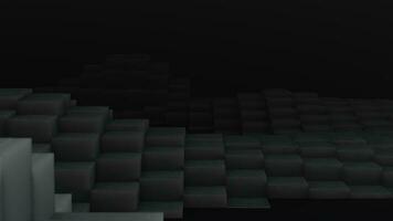 3d shapes moving seamless video. Background of dark smooth seamless animated squares video