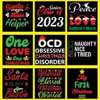 Christmas T Shirt Designs Bundle, Christmas Designs Bundle vector