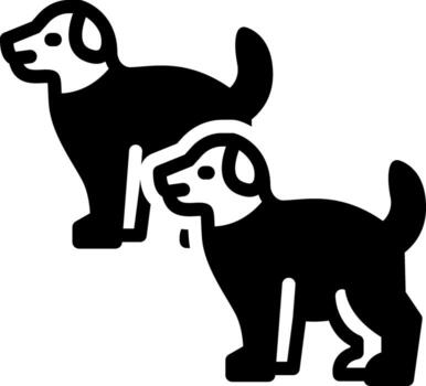 sólido icono para perros vector