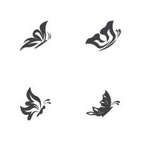 Black silhouette butterfly icon and symbol template vector