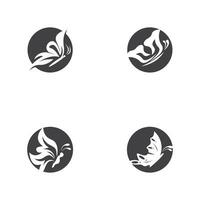 Black silhouette butterfly icon and symbol template vector