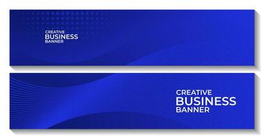 set of banners with abstract creative blue curve background vector