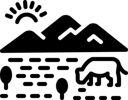 solid icon for fields vector
