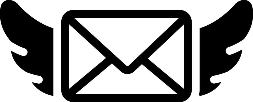 solid icon for mail vector