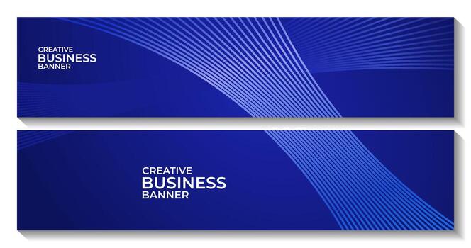 set of banners with abstract dark blue background with dynamic glowing lines vector