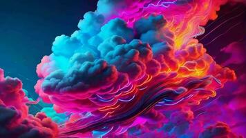 ai generativo, uma colorida nuvem com uma arco Iris dentro a céu video