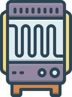 color icon for heater vector