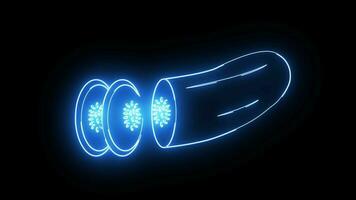 Animation of a cucumber icon with a glowing neon effect video