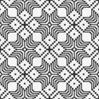 Abstract geometric seamless grid pattern. Abstract geometric square pixel art seamless pattern. Abstract geometric black and white pattern use for fabric, textile, home decoration elements, etc vector