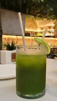 Green fresh beverage, healthy smoothie, lifestyle photo