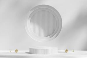 Abstract White Minimal Modern Podium Pedestal Platform For Product Display Showcase Presentation 3D Rendering photo