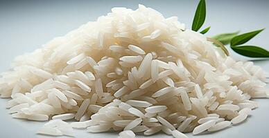 White long grain rice - AI generated image photo
